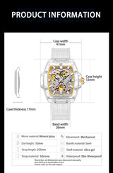 Casual Waterproof Transparent Mechanic Watch